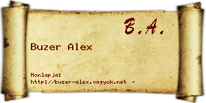 Buzer Alex névjegykártya